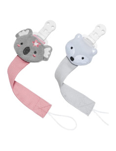 Clip de Chupete TYRY.HU para Niñas - 2 Piezas Koala y Zorro