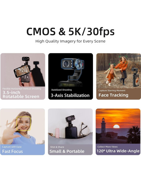 Cámara portátil ORDRO M5 5K con estabilización 3 ejes