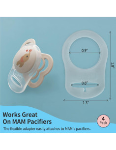 Anillos de Silicona PUTSKA para Chupete - 4 Piezas, Libre de BPA 2