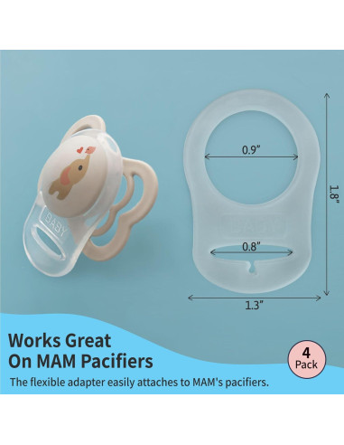 Anillos de Silicona PUTSKA para Chupete - 4 Piezas, Libre de BPA