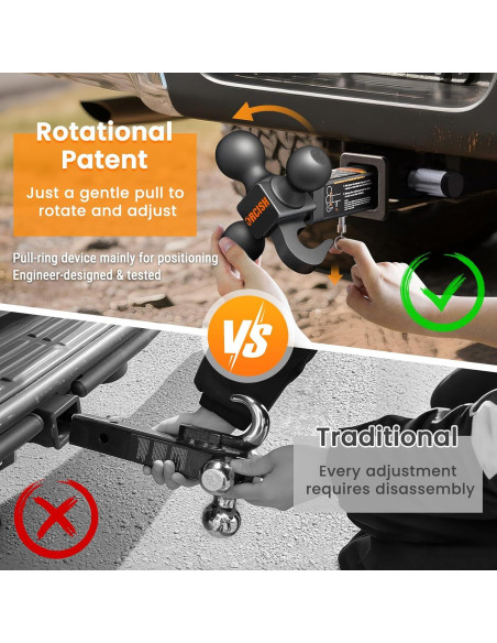 Enganche de Remolque Giratorio 360 ORCISH BM - 3 Bolas