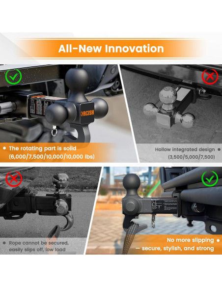 Enganche de Remolque Giratorio 360 ORCISH BM - 3 Bolas