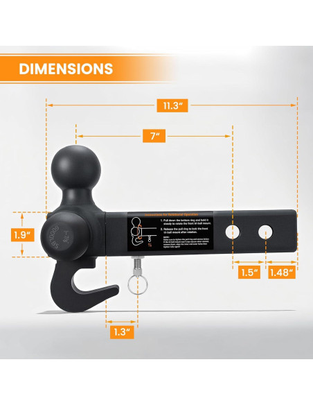 Enganche de Remolque Giratorio 360 ORCISH BM - 3 Bolas