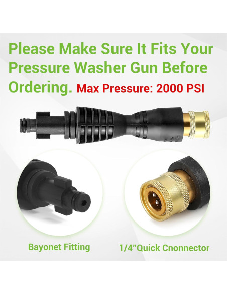 Adaptador de pistola de lavadora a presión FIXFANS 2000 PSI