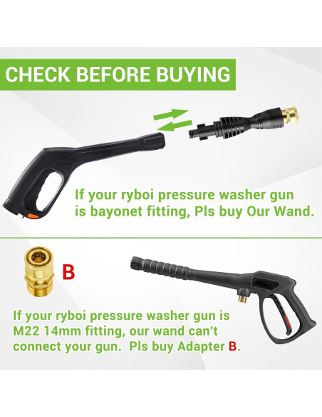 Adaptador de pistola de lavadora a presión FIXFANS 2000 PSI