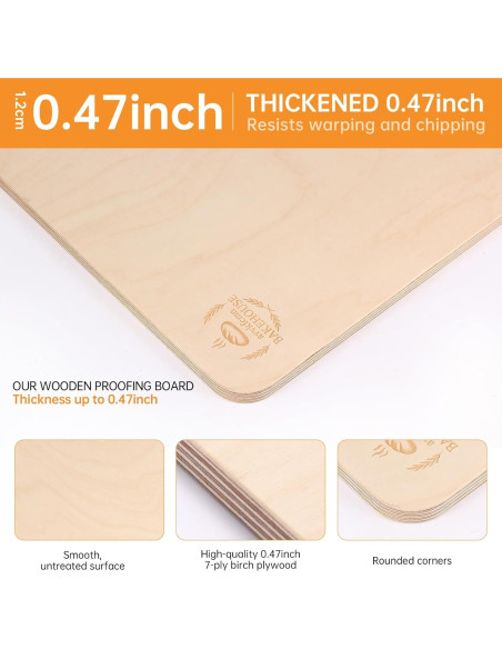 Tabla de Prueba de Madera Abedul 66x45 cm Engrosada - Ideal para Panadería