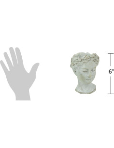 Maceta de Cemento Estilo Griego - Estatua Femenina 15.24 cm 2