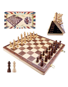 Juego de Ajedrez Magnético de Madera GOTHINK 15 Pulgadas Plegable