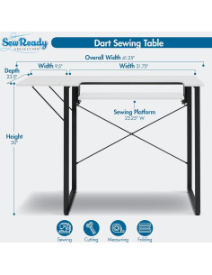 Mesa de Trabajo Sew Ready Dart Plegable para Manualidades 58.42x104.14 cm 2