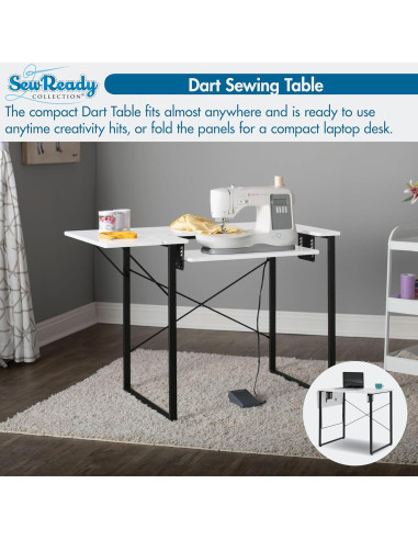 Mesa de Trabajo Sew Ready Dart Plegable para Manualidades 58.42x104.14 cm