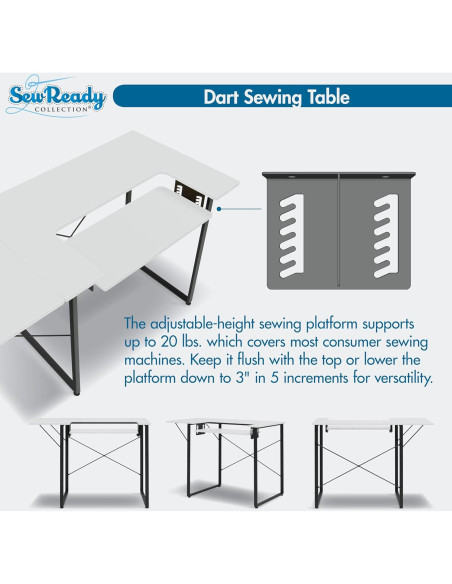 Mesa de Trabajo Sew Ready Dart Plegable para Manualidades 58.42x104.14 cm