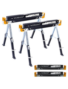 Paquete de 2 Caballetes Plegables WORHAN S600A 1180 kg Ajustables