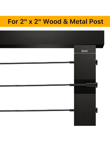 Kit de Barandilla de Cable Invisible UZE 50 Piezas Acero Inoxidable T316 Negro