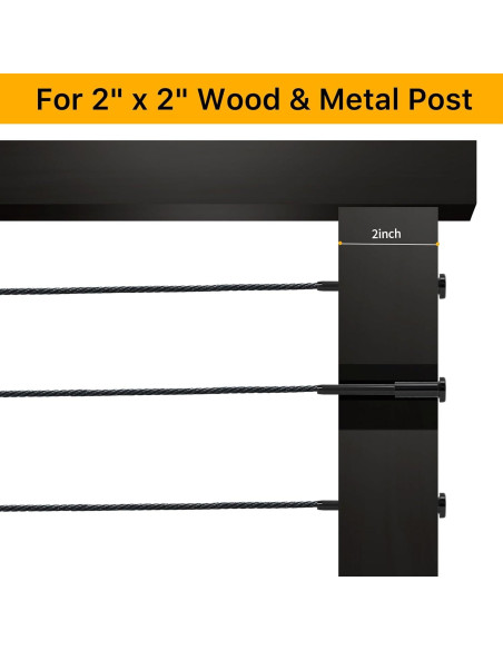 Kit de Barandilla de Cable Invisible UZE 50 Piezas Acero Inoxidable T316 Negro