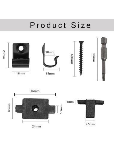 Clips de Sujetadores Ocultos TOL para Decking Compuesto 100 Piezas