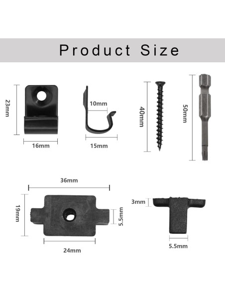 Clips de Sujetadores Ocultos TOL para Decking Compuesto 100 Piezas