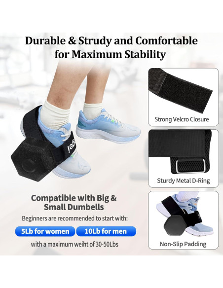 Accesorio de Pie para Mancuernas Fosegei Ajustable Negro