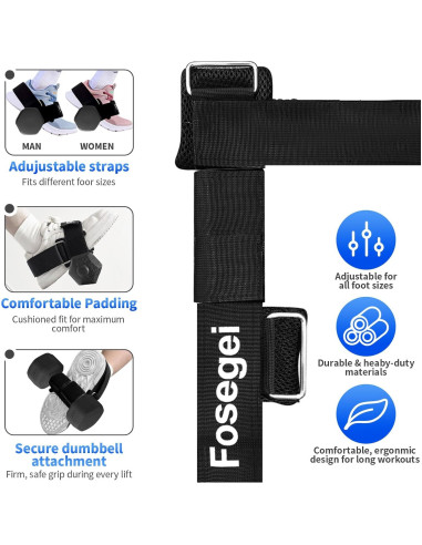 Accesorio de Pie para Mancuernas Fosegei Ajustable Negro