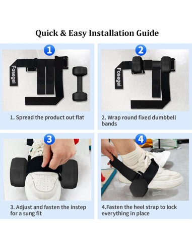 Accesorio de Pie para Mancuernas Fosegei Ajustable Negro