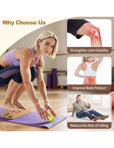 Tabla de Equilibrio QYRCXX de Corcho 35cm - Fortalecedor de Pies