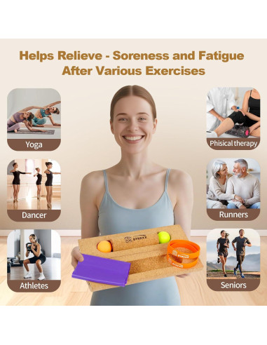 Tabla de Equilibrio QYRCXX de Corcho 35cm - Fortalecedor de Pies