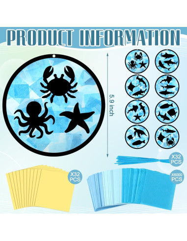 30 Piezas Atrapasueños de Papel Oceánico AmazingSpark DIY