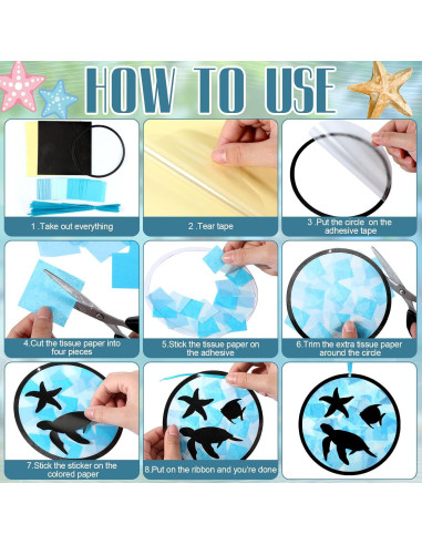 30 Piezas Atrapasueños de Papel Oceánico AmazingSpark DIY