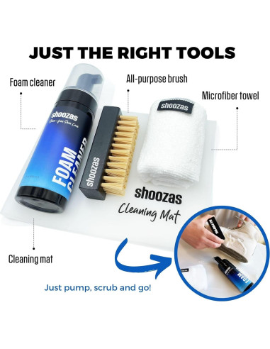 Kit de Limpieza de Zapatos Shoozas - Espuma Rápida y Efectiva