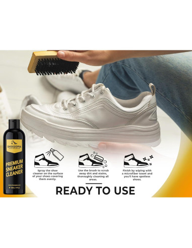 Kit de Limpieza de Zapatos Shoozopia 4oz con Cepillo y Toalla