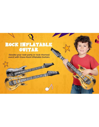 Guitarras Inflables de Rock Zugar Land 106.68 cm Oro y Plata