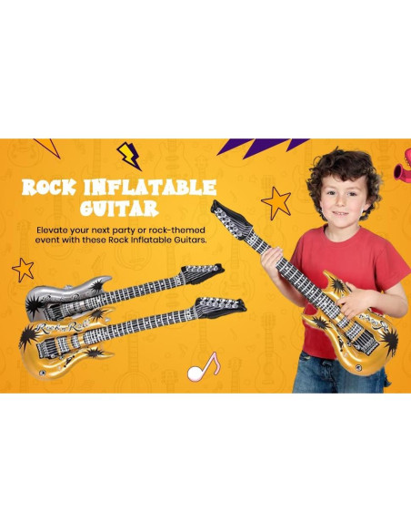 Guitarras Inflables de Rock Zugar Land 106.68 cm Oro y Plata