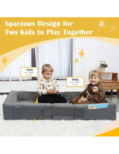 Cama de Viaje Enitya para Niños 18 Meses a 4 Años - Gris