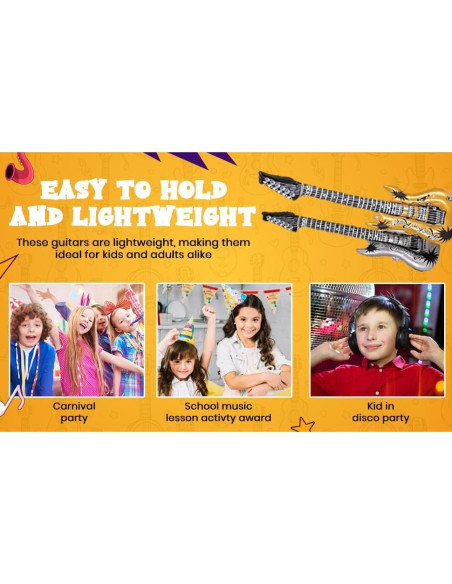 Guitarras Inflables de Rock Zugar Land 106.68 cm Oro y Plata