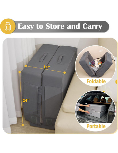 Cama de Viaje Enitya para Niños 18 Meses a 4 Años - Gris