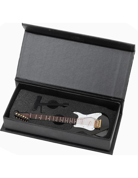 Guitarra Eléctrica Miniatura Seawoo con Soporte y Estuche