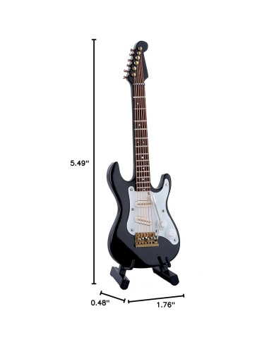 Guitarra Eléctrica Miniatura Seawoo con Soporte y Estuche