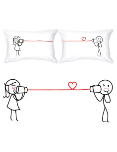 BoldLoft Fundas de Almohada para Parejas 50.8x76.2 cm - Regalos Románticos