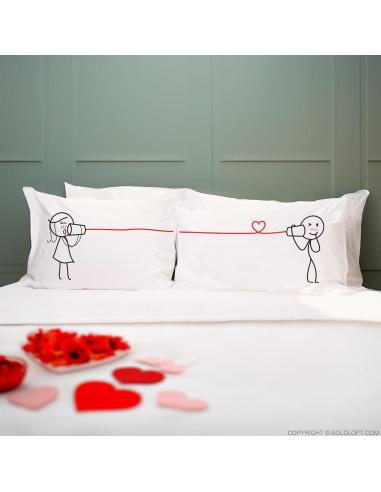 BoldLoft Fundas de Almohada para Parejas 50.8x76.2 cm - Regalos Románticos