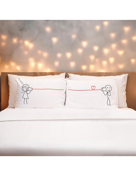 BoldLoft Fundas de Almohada para Parejas 50.8x76.2 cm - Regalos Románticos