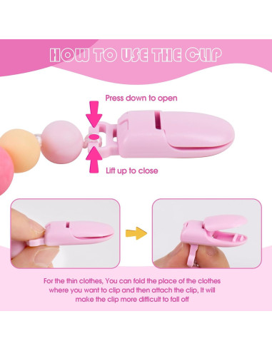 Aori Clips de Chupete Magnético Rosa para Muñecas Reborn