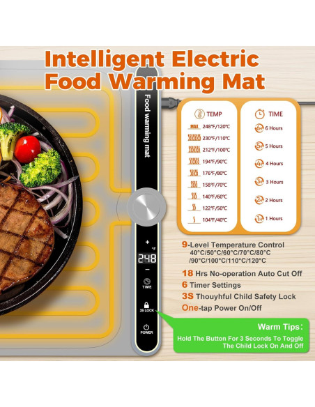 Alfombrilla Calentadora Eléctrica ONEANU 58.4cm Silicona 9 Niveles