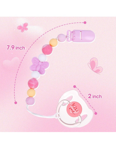 Aori Clips de Chupete Magnético Rosa para Muñecas Reborn