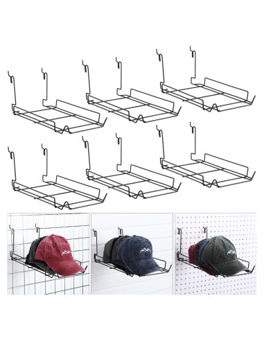 Soporte de Sombreros de Metal Yaocom - 6 Piezas, Negro, 35.1x21.6cm