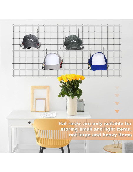 Soporte de Sombreros de Metal Yaocom - 6 Piezas, Negro, 35.1x21.6cm