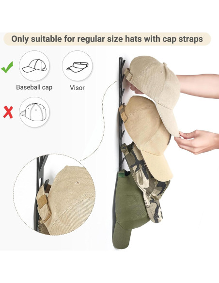 Organizador de Sombreros Mkono, Juego de 2 Soportes Pared, 18 Sombreros