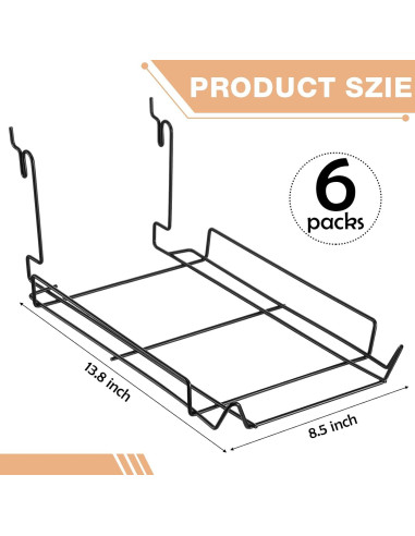 Soporte de Sombreros de Metal Yaocom - 6 Piezas, Negro, 35.1x21.6cm