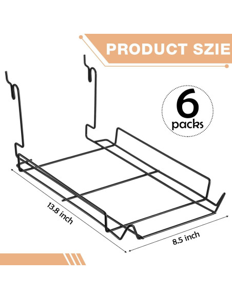 Soporte de Sombreros de Metal Yaocom - 6 Piezas, Negro, 35.1x21.6cm
