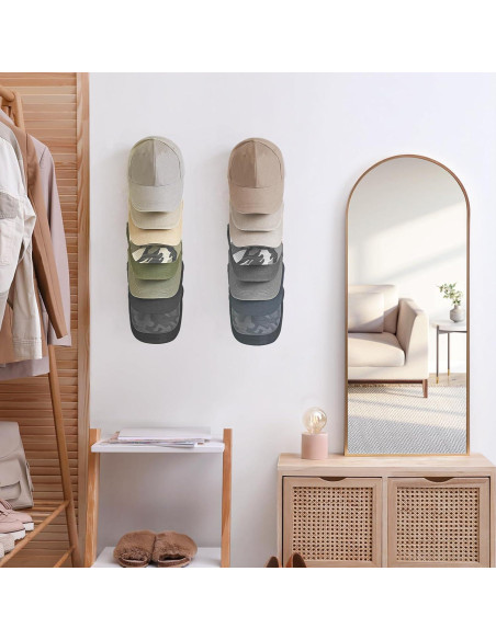 Organizador de Sombreros Mkono, Juego de 2 Soportes Pared, 18 Sombreros