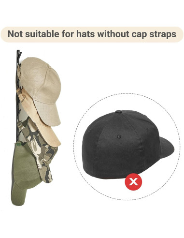 Organizador de Sombreros Mkono, Juego de 2 Soportes Pared, 18 Sombreros