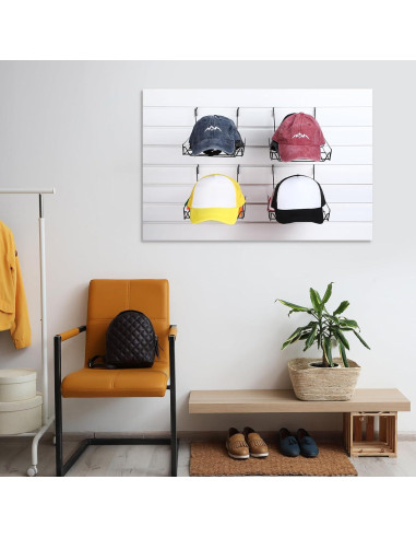 Soporte de Sombreros de Metal Yaocom - 6 Piezas, Negro, 35.1x21.6cm